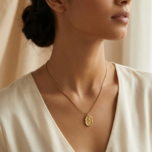 Vintage Rose Emblem Necklace