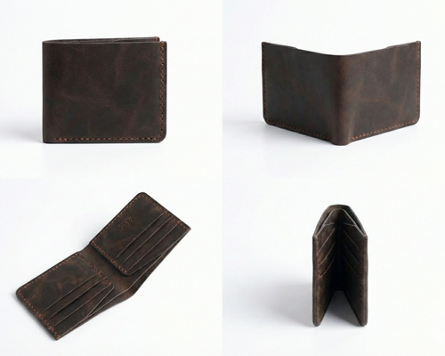 100% Handmade Soft Leather Wallet - 6 Cards Holder